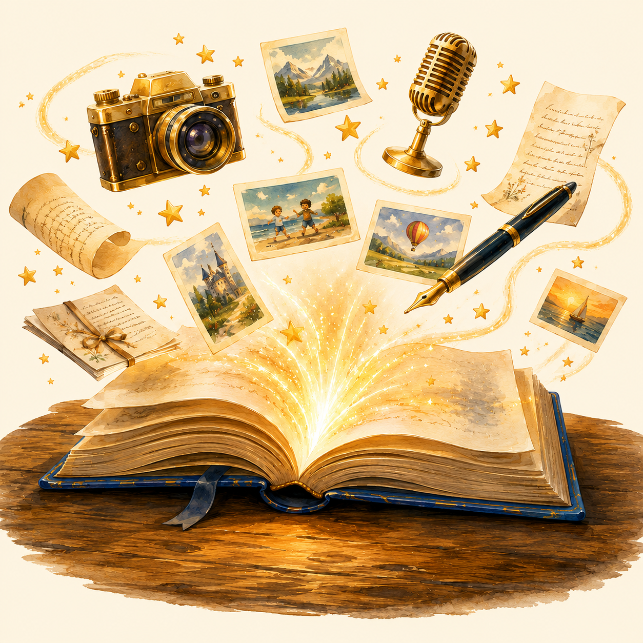 A family creating a personalized story in their own way